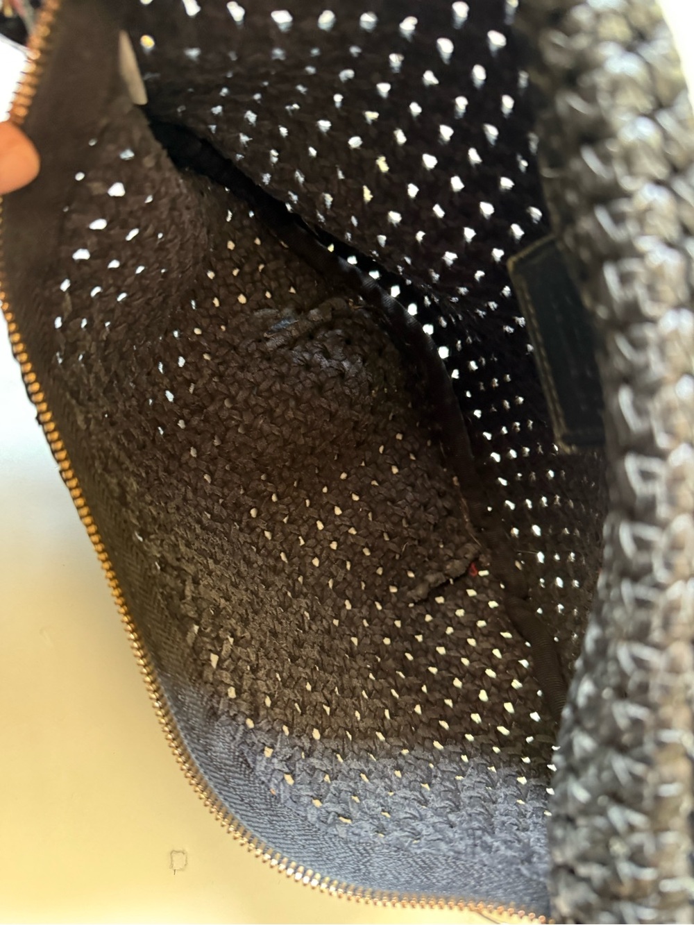 Clare V Grande Fanny Black Woven Crossbody with Gold Hardware - Picture 6 of 6